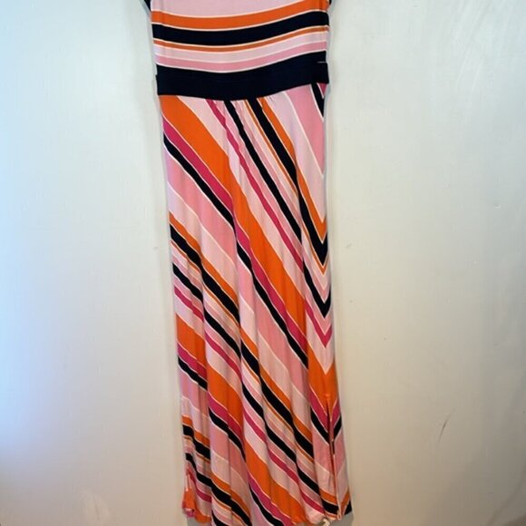 Land’s end stretch Lycra striped maxi dress size small - Picture 5 of 14